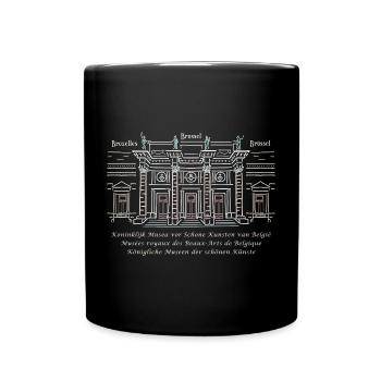Brussels Art Museum Fine Arts, Hand Drawing - Full Colour Mug - black - Front