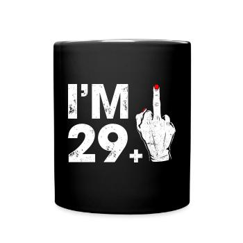 Geste audacieux de la main célébrant l’âge de 29+ ans - Mug uni - noir - Devant