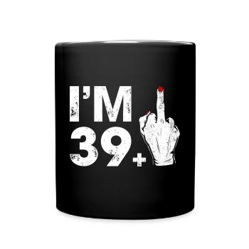 Doigt d’honneur audacieux et graphique du chiffre 39 - Mug uni - noir - Devant