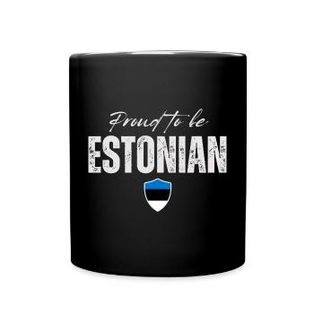 Estonien fier, j’adore l’Estonie - Mug uni - noir - Devant