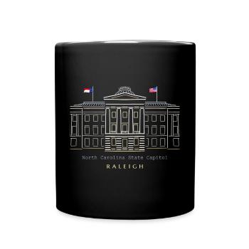 Raleigh, Zeichnung North Carolina Capitol, USA - Tasse einfarbig - Schwarz - Vorne