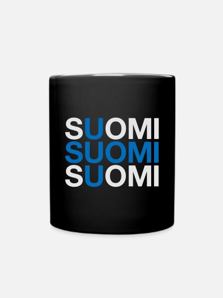 FINNLAND Finland Suomi Finnische Flagge - Tasse einfarbig - Schwarz