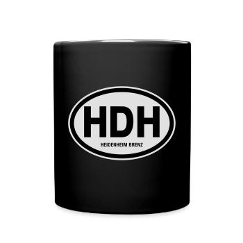 HDH Heidenheim Brenz - Tasse einfarbig - Schwarz - Vorne