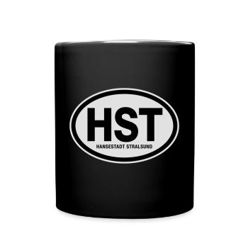 HST Hansestadt Stralsund - Tasse einfarbig - Schwarz - Vorne