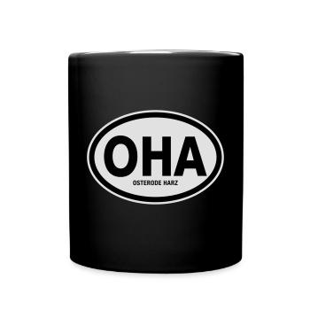 OHA Osterode Harz - Tasse einfarbig - Schwarz - Vorne