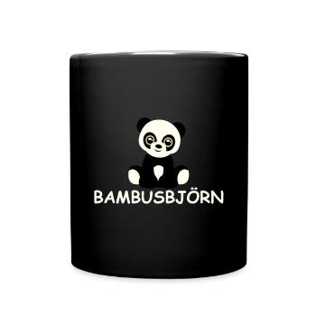 Bambus-Björn - Tasse einfarbig - Schwarz - Vorne