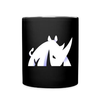 Design Nashorn - Tasse einfarbig - Schwarz - Vorne