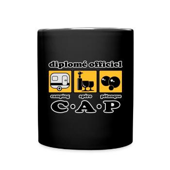 Camping apéro pétanque flex - Mug uni - noir - Devant