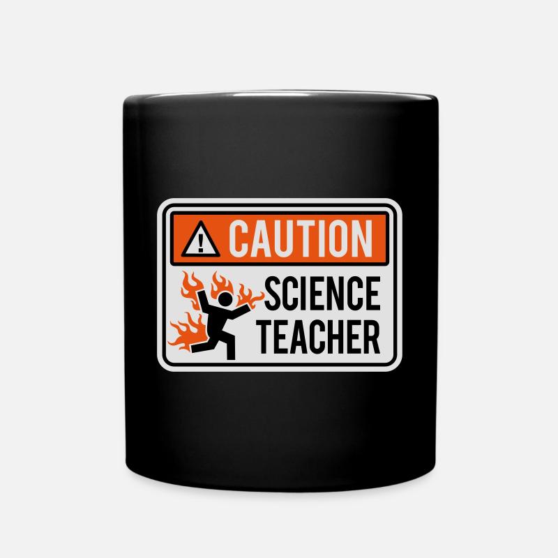 CAUTION, SCIENCE TEACHER - physique, chimie, laboratoire - Mug uni - noir