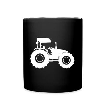 Traktor Trecker - Tasse einfarbig - Schwarz - Vorne