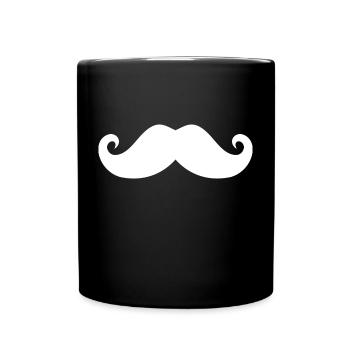 Moustache - Mug uni - noir - Devant