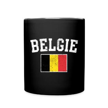 Belgian Flag Bold Letters - Full Colour Mug - black - Front
