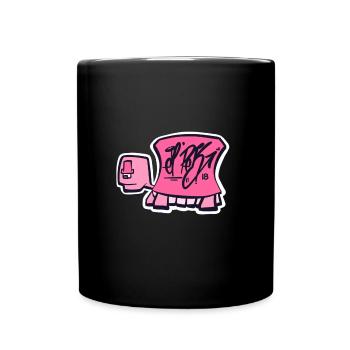 Tag turtle / Pink Schildkröte Logo - Tasse einfarbig - Schwarz - Vorne