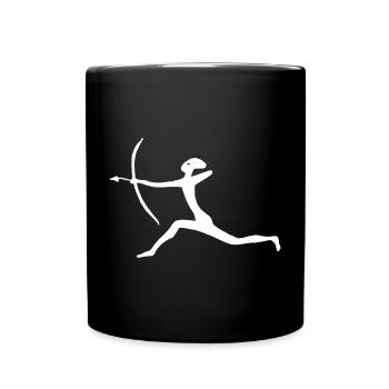 Chasseurs avec flèche et arc - Mug uni - noir - Devant