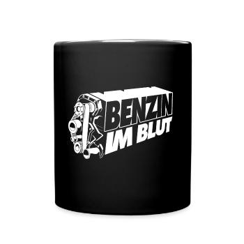 Benzin im Blut - Tasse einfarbig - Schwarz - Vorne