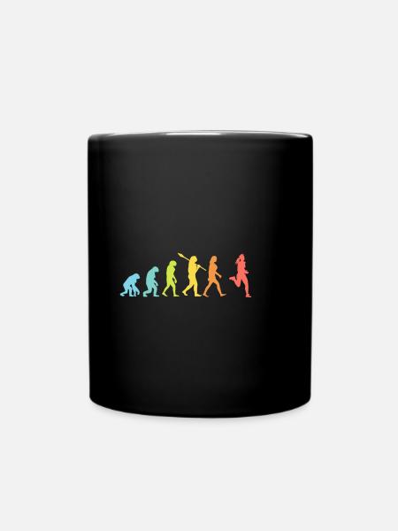 Evolution Joggerin Frau Geschenk bunt - Tasse einfarbig - Schwarz