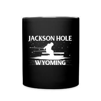 Jackson Hole Wyoming Skiing T Shirt Ski Gift Tea - Full Colour Mug - black - Front