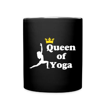 Queen of Yoga - Tasse einfarbig - Schwarz - Vorne