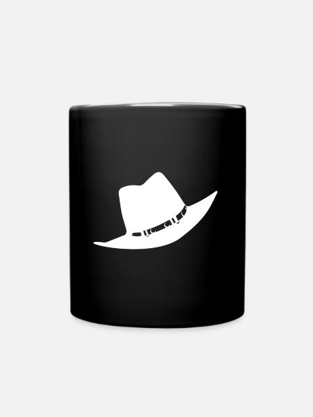 Chapeau en blanc - Mug uni - noir