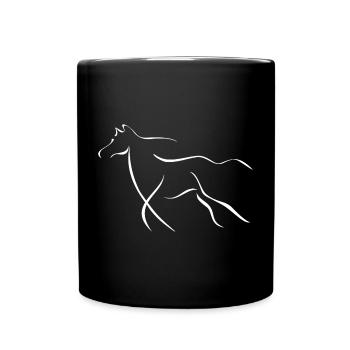 Elegantes Pferd  - Tasse einfarbig - Schwarz - Vorne