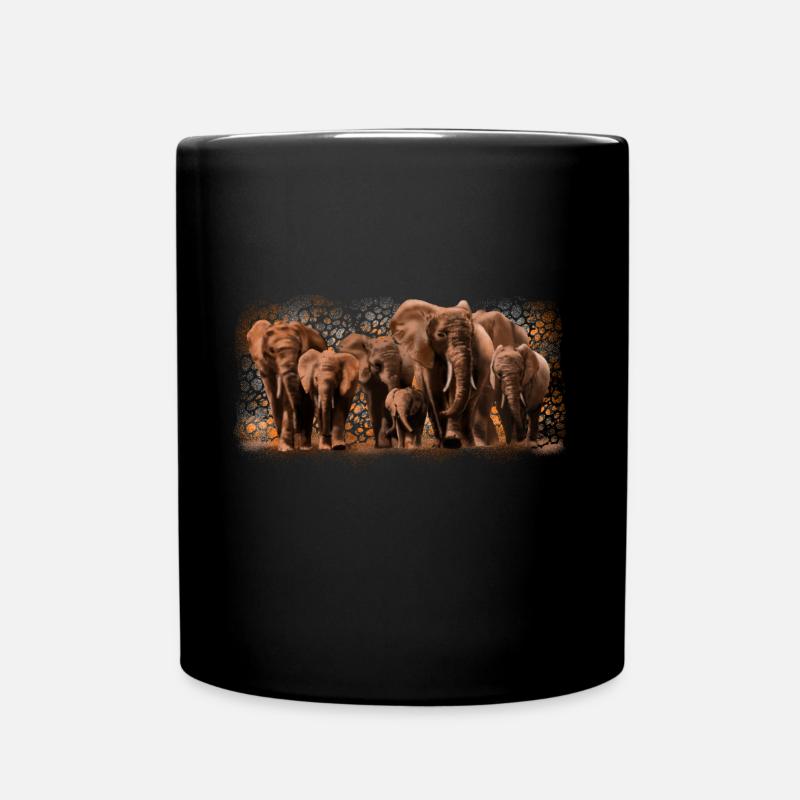 elephants - Full Colour Mug - black