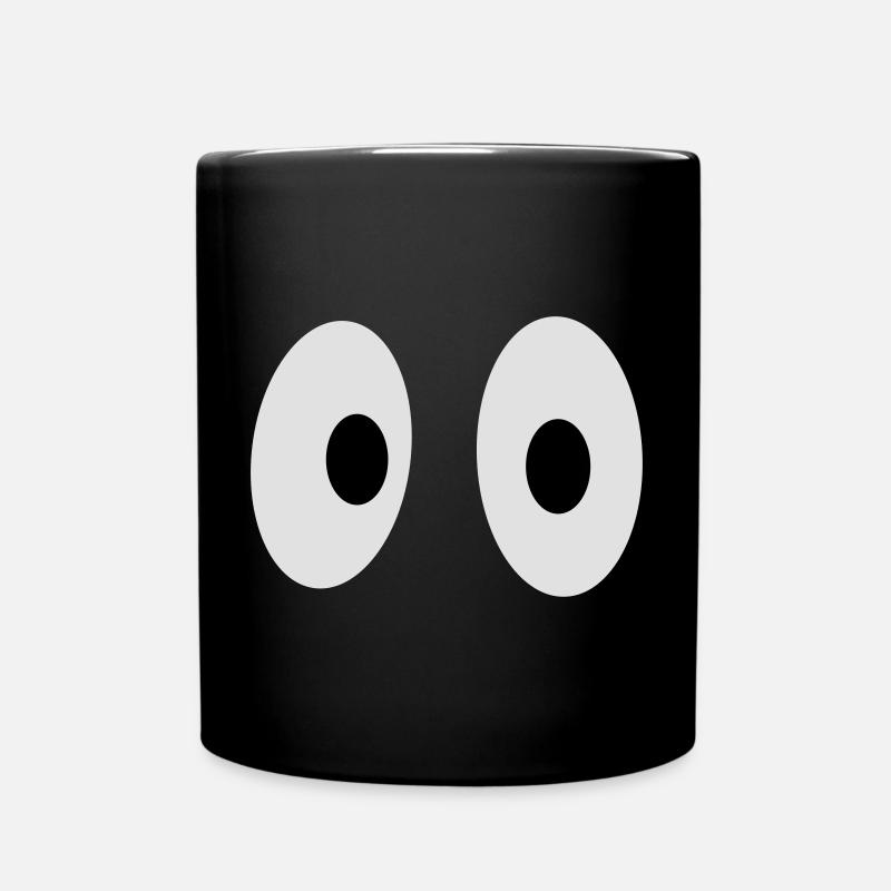 Lustige Augen - Tasse einfarbig - Schwarz
