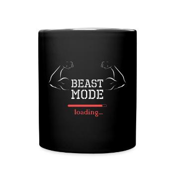 beast loading fitness gym Muskeln fit Logo Symbol - Tasse einfarbig - Schwarz - Vorne