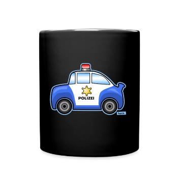 Polizei Auto HARIZ Auto Kind Jungen - Tasse einfarbig - Schwarz - Vorne
