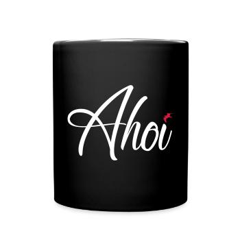 Ahoi - Tasse einfarbig - Schwarz - Vorne