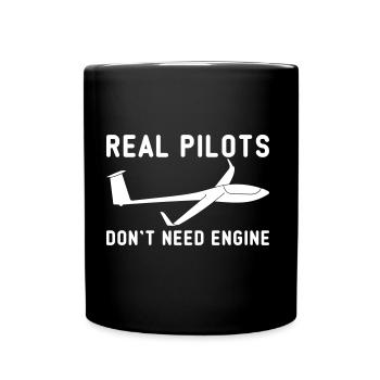 Segelflieger Segelflugzeug Weihnachten Geschenk - Tasse einfarbig - Schwarz - Vorne