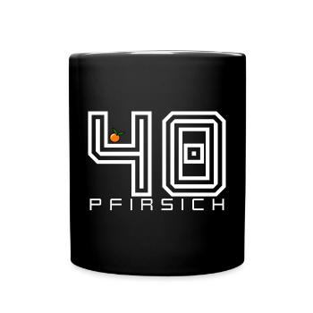 Pfirsich 40 Shirt Lustiger Geburtstag Spruch - Tasse einfarbig - Schwarz - Vorne