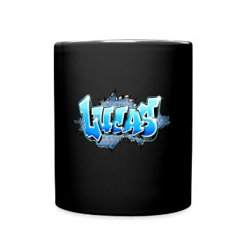Lucas Graffiti Name - Tasse einfarbig - Schwarz - Vorne