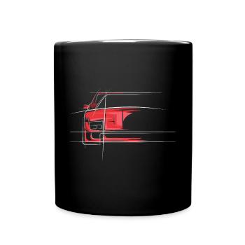 racing legend cars auto symbol red sportscar - Tasse einfarbig - Schwarz - Vorne