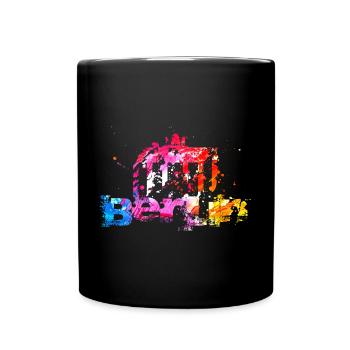 Colorful Berlin street art - Full Colour Mug - black - Front