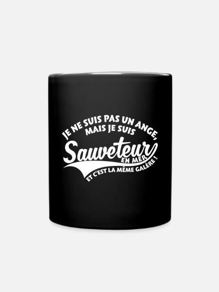 Ange Sauveteur en mer - Mug uni - noir