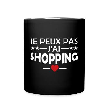 je peux pas j'ai shopping - Mug uni - noir - Devant
