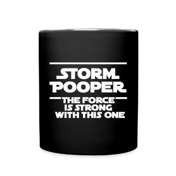 Stormpooper the force is strong with this one baby - Tasse einfarbig - Schwarz - Vorne
