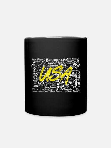 États-Unis États-Unis Blanc - Mug uni - noir