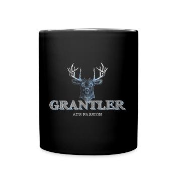 Grantler aus Passion Bayrischer Grantler Shirt - Tasse einfarbig - Schwarz - Vorne