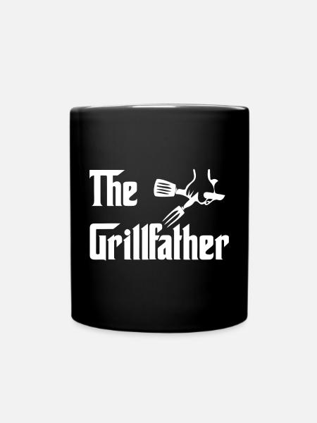 The Grillfather Grillen Vater BBQ Liebhaber - Tasse einfarbig - Schwarz
