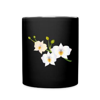 fleurs fines d’orchidées opalescentes - Mug uni - noir - Devant