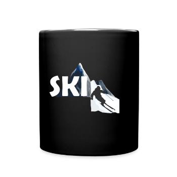 SKI Fahrer - Tasse einfarbig - Schwarz - Vorne