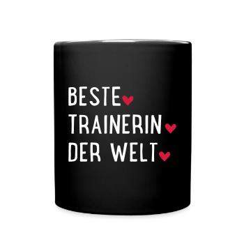 Beste Trainerin der Welt - Tasse einfarbig - Schwarz - Vorne