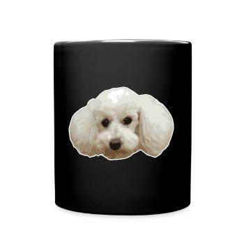 Caniche - Propriétaire de chien, chien, promenade - Mug uni - noir - Devant
