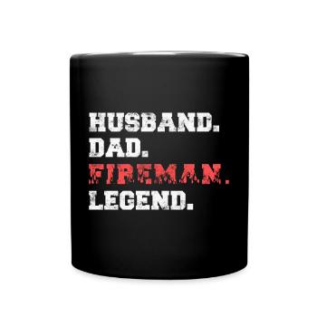 Fire brigade firefighter - Full Colour Mug - black - Front