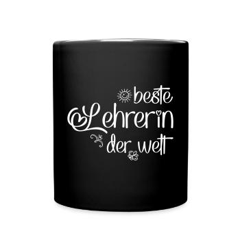 Lehrerin - Tasse einfarbig - Schwarz - Vorne