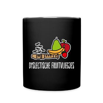 Dyslexische Frucht fliegen Legasthenie Blockflöte - Tasse einfarbig - Schwarz - Vorne