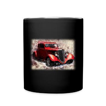 Nostalgic Old American Dream Car - Full Colour Mug - black - Front