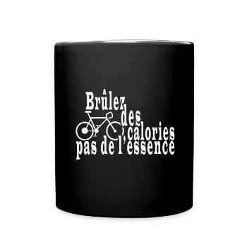 Vélo humour écologie militant. - Mug uni - noir - Devant