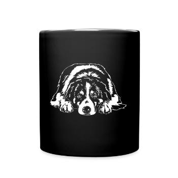 AUSTRALIAN SHEPHERD Aussie Hunde Hund Wilsigns - Tasse einfarbig - Schwarz - Vorne